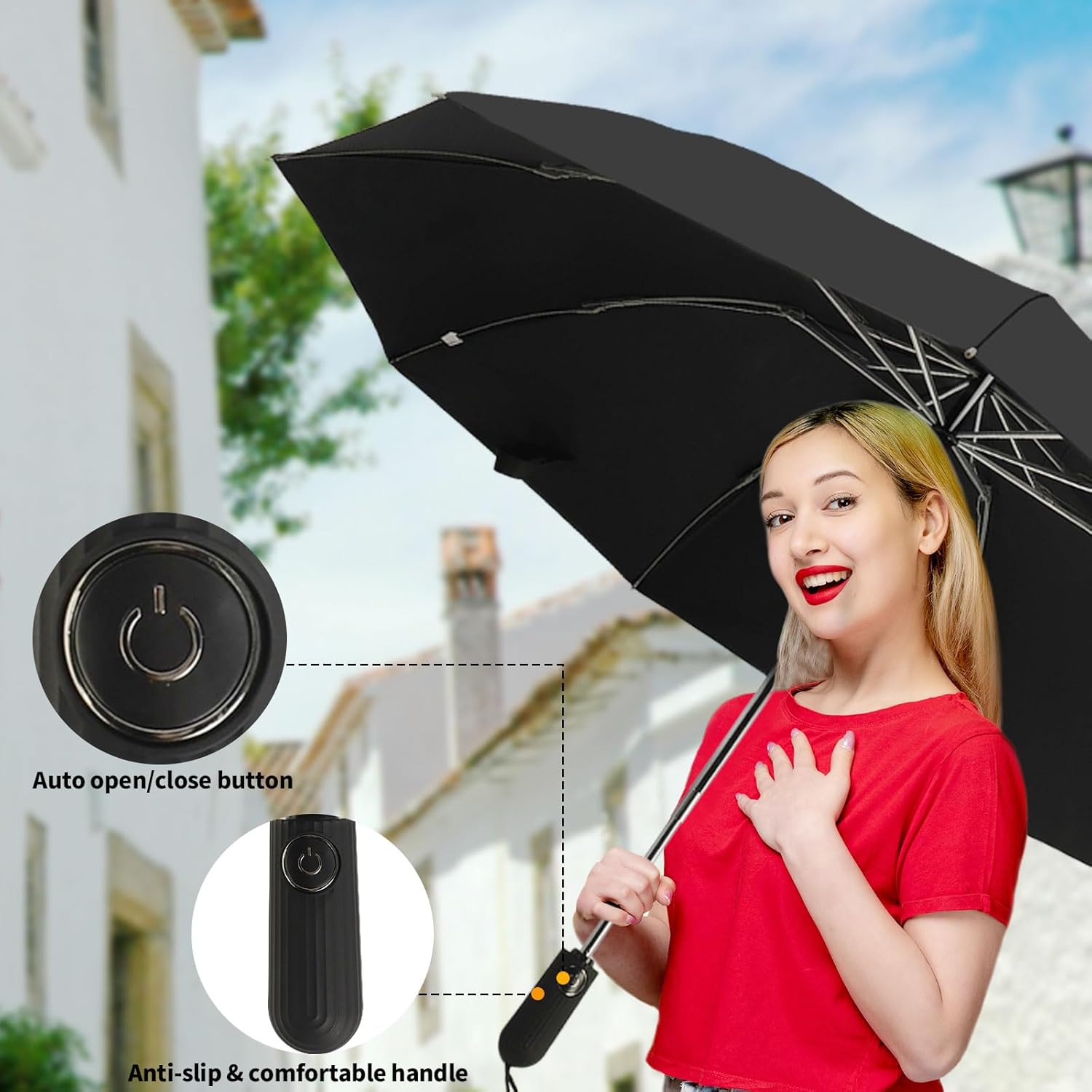Compact Travel Umbrella with UV Protection