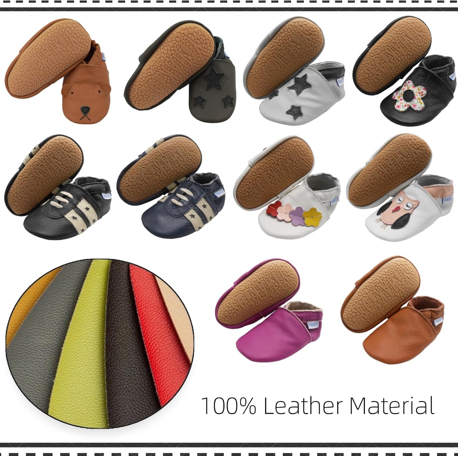 YIHAKIDS Leather Baby Shoes for 0-24 Months