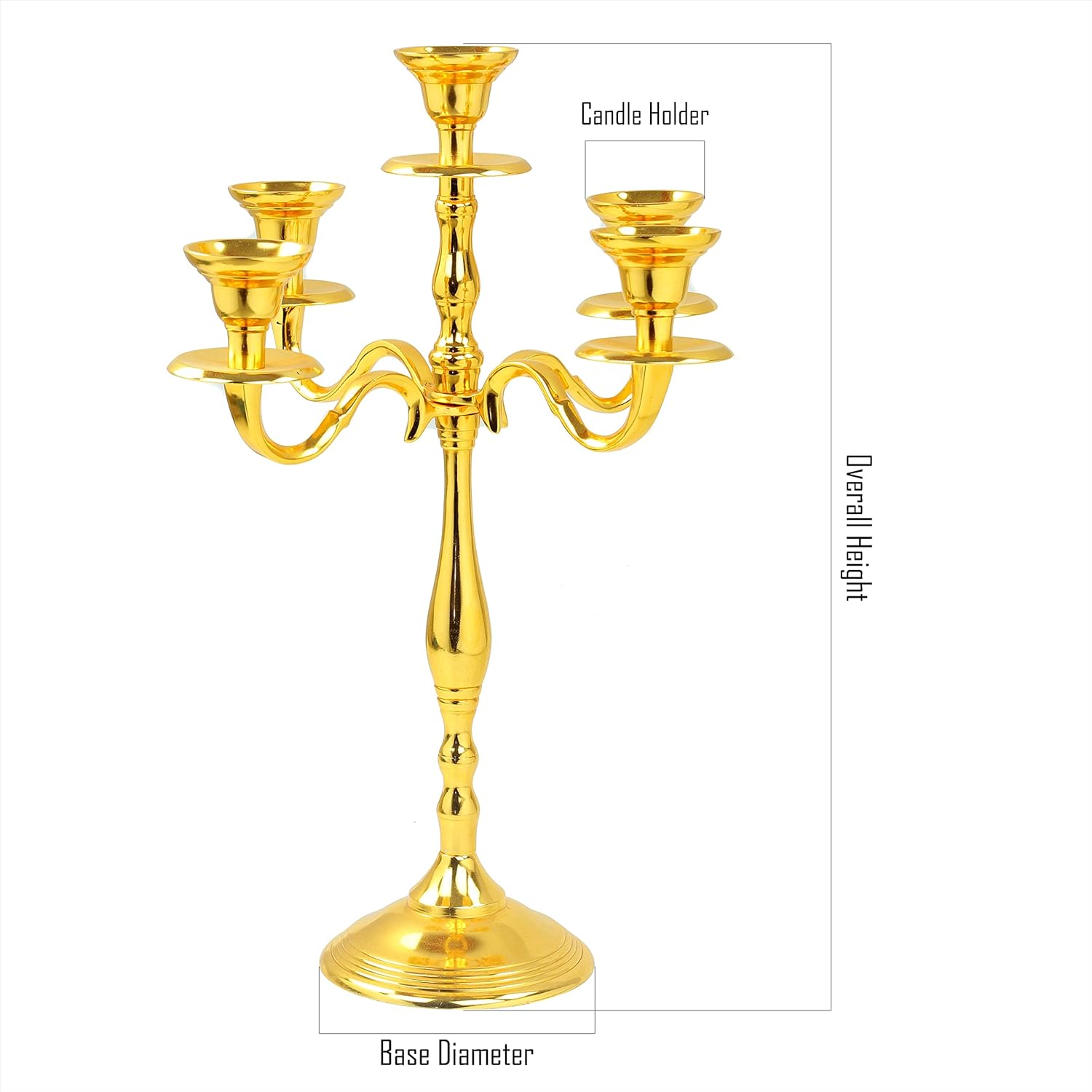 Candelabra Brass Plated Candlestick Holder 38 Inches Tall