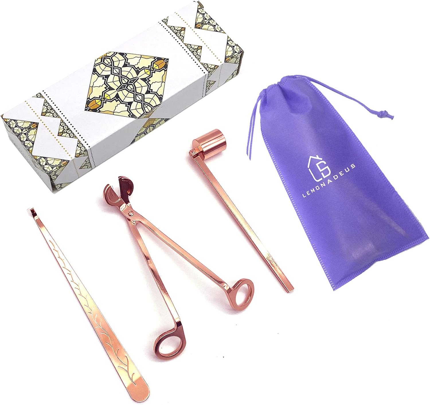 Lemonadeus 3 in 1 Candle Tool Set Rosegold