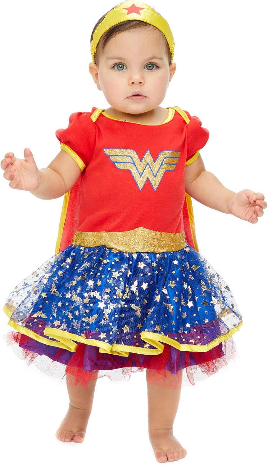 DC Comics Wonder Woman Baby Costume Bodysuit Cape Headband