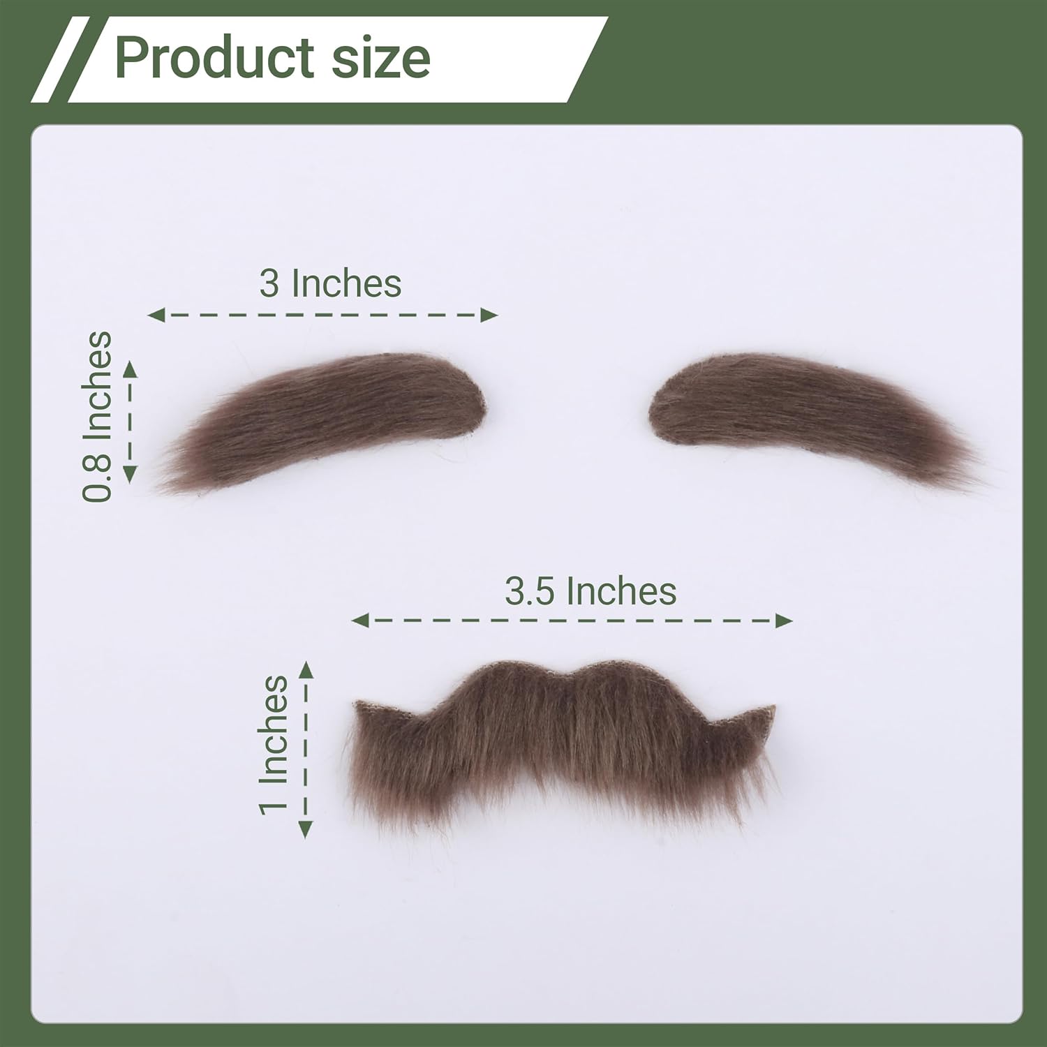 Cosela Fake Mustache and Eyebrows Set Self Adhesive Cosplay Halloween