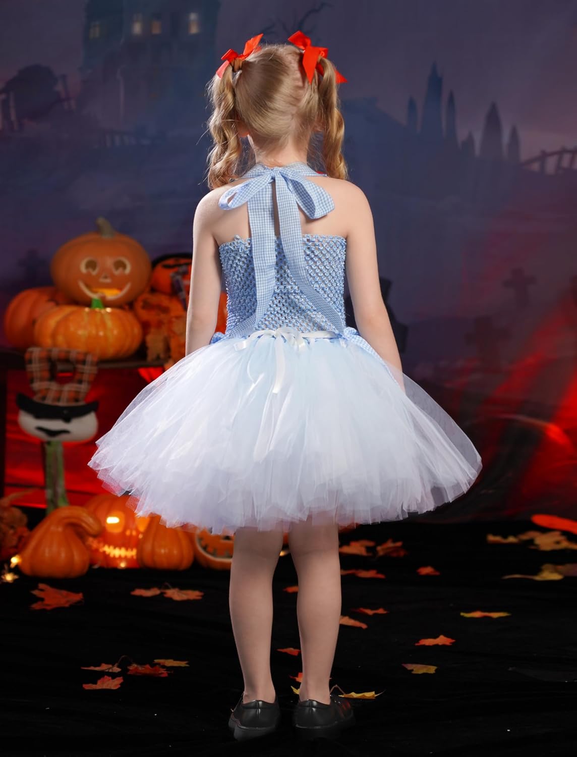 IMEKIS Toddler Halloween Princess Gingham Tutu Dress