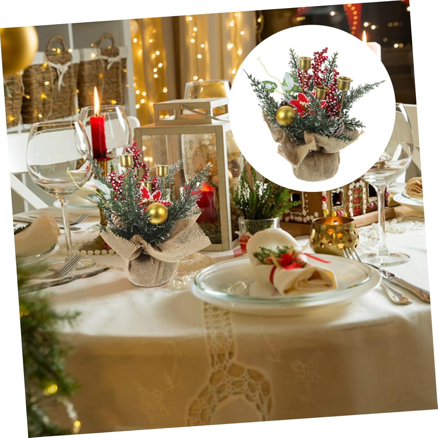 Cabilock Realistic Fruit Wreath Candle Holder 1