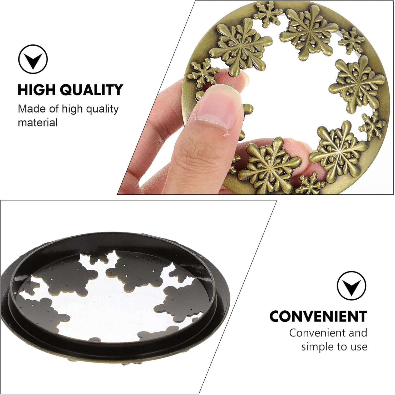 Luxshiny Snowflake Candle Lid Metal Cover