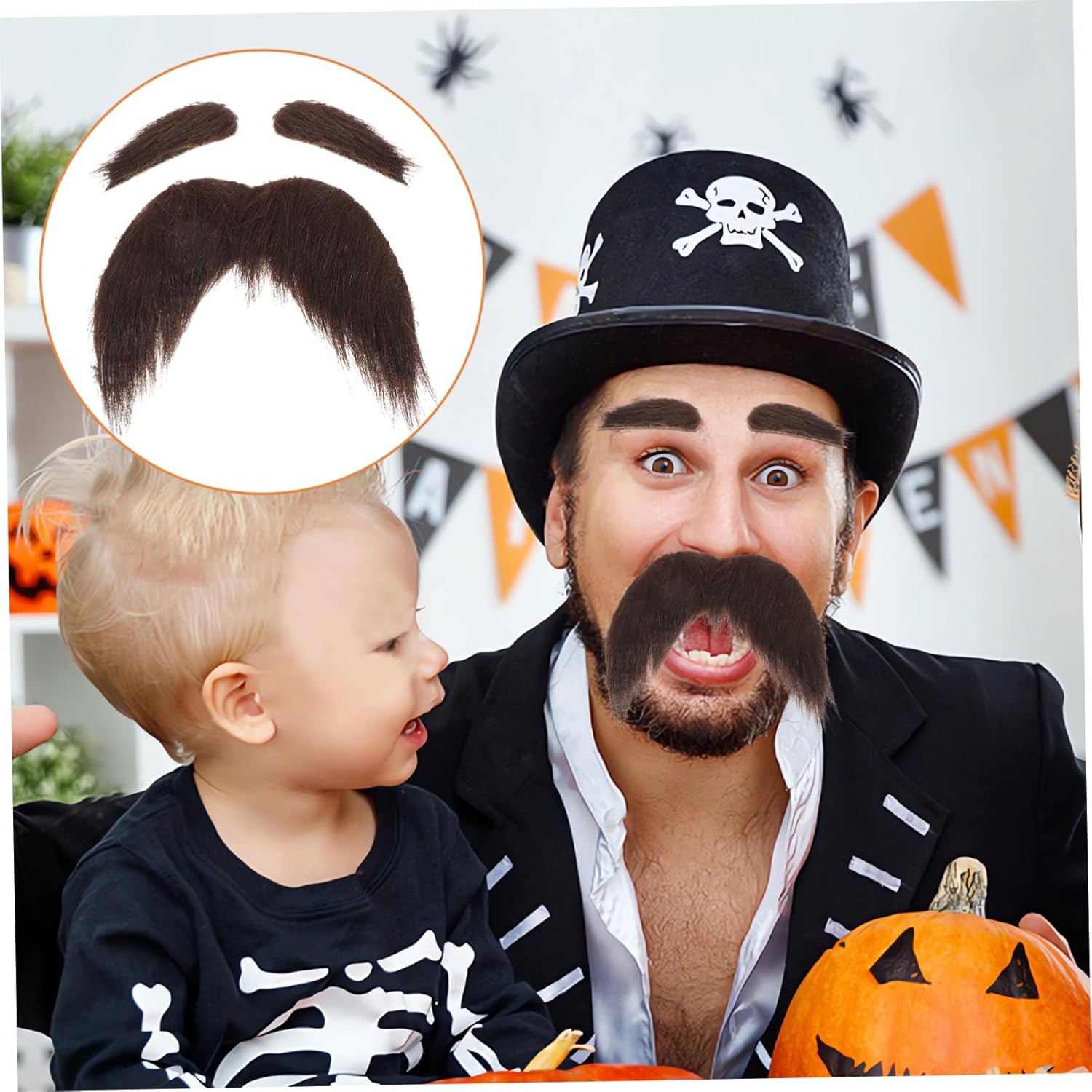 BESPORTBLE 1Set Old Man Fake Mustache and Eyebrows for Halloween
