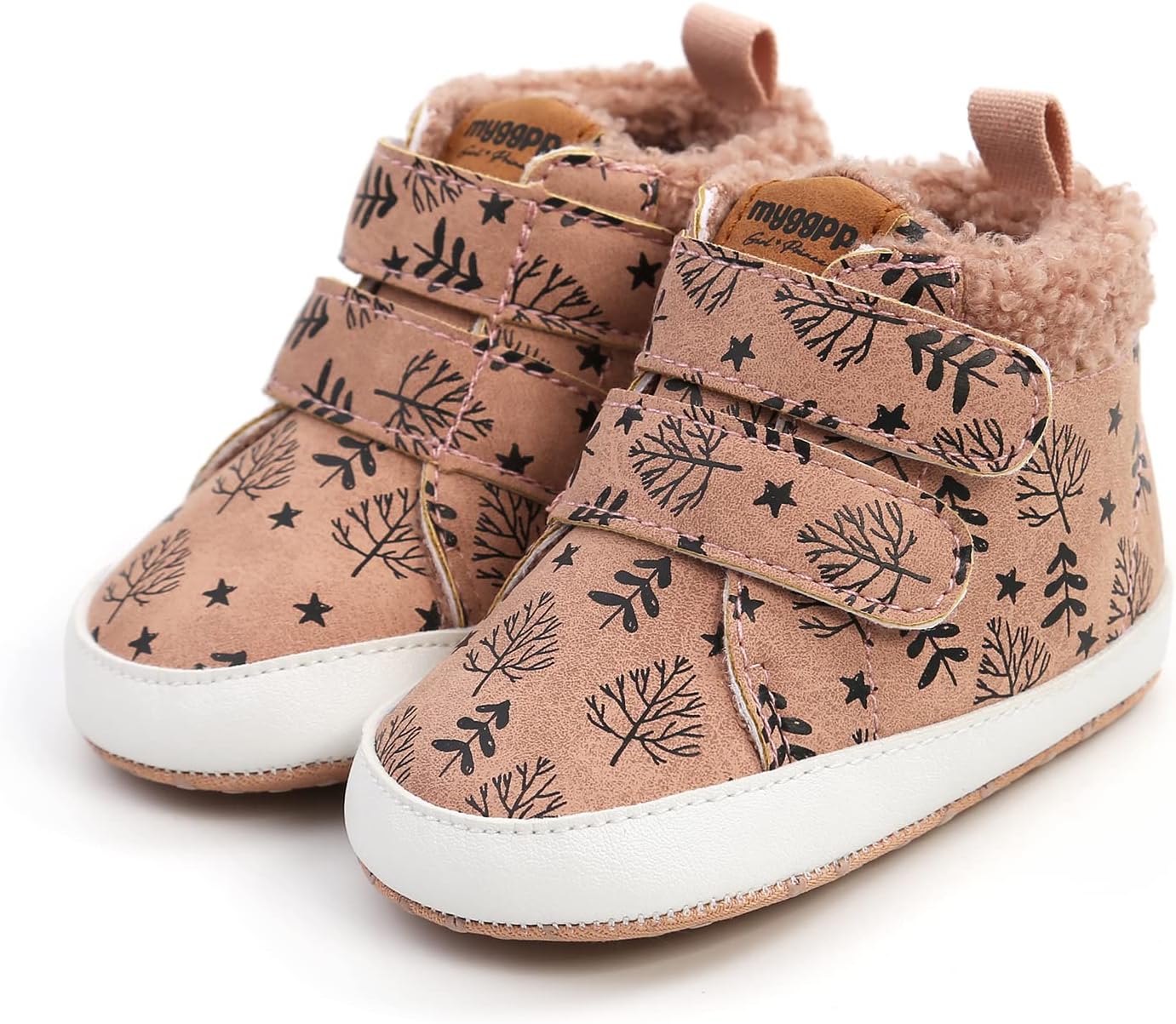 FAMI Baby Winter Booties Cozy Suede Hook and Loop