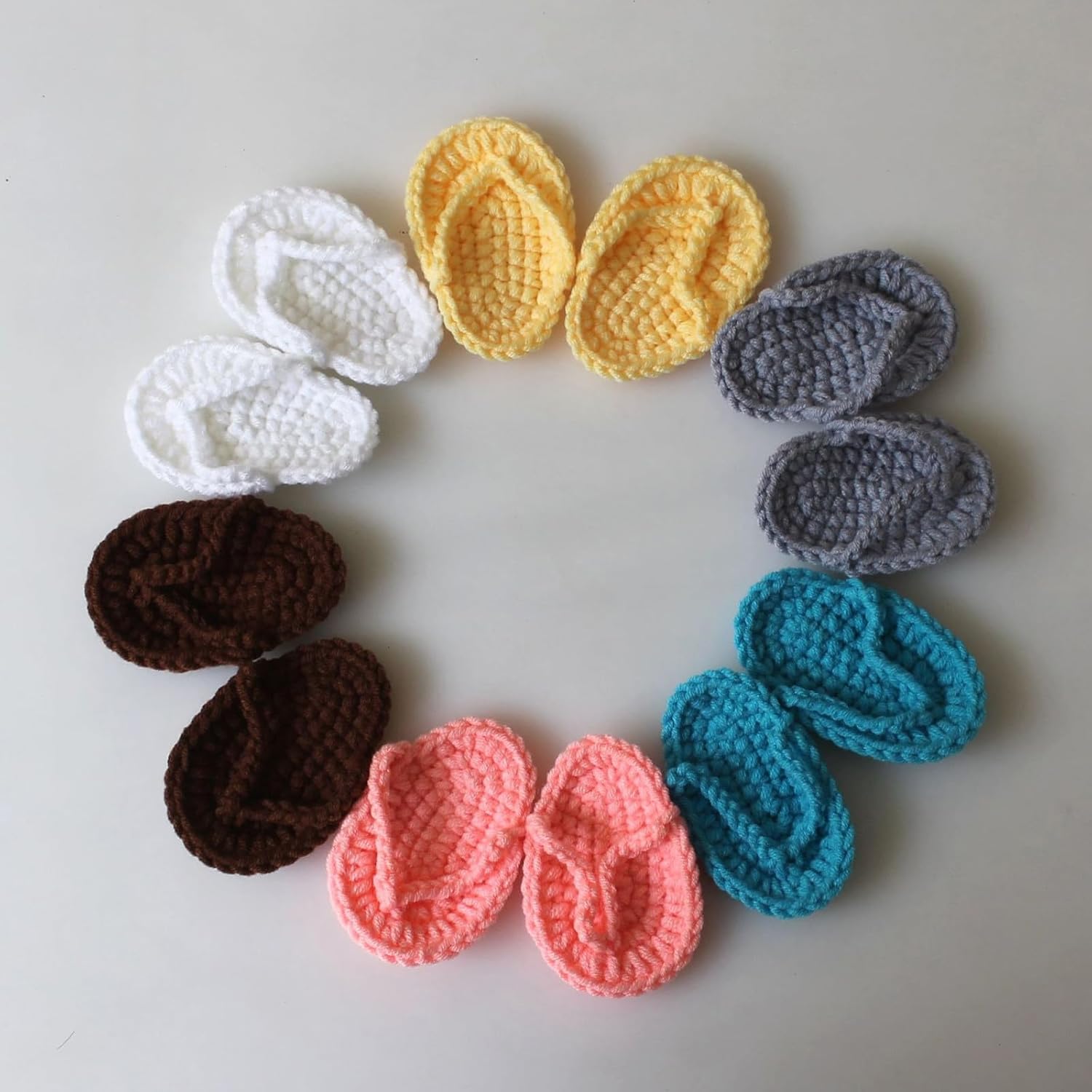 Handmade Crochet Baby Girl Sandals Flip Flops Booties for 3-6 Months