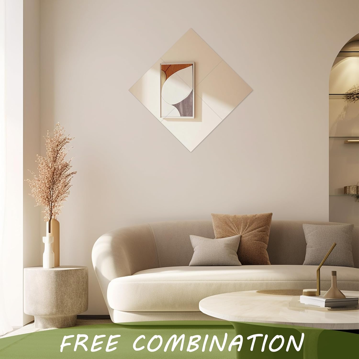 Quacc 4PCS 8x8 Inch Frameless Acrylic Mirrors