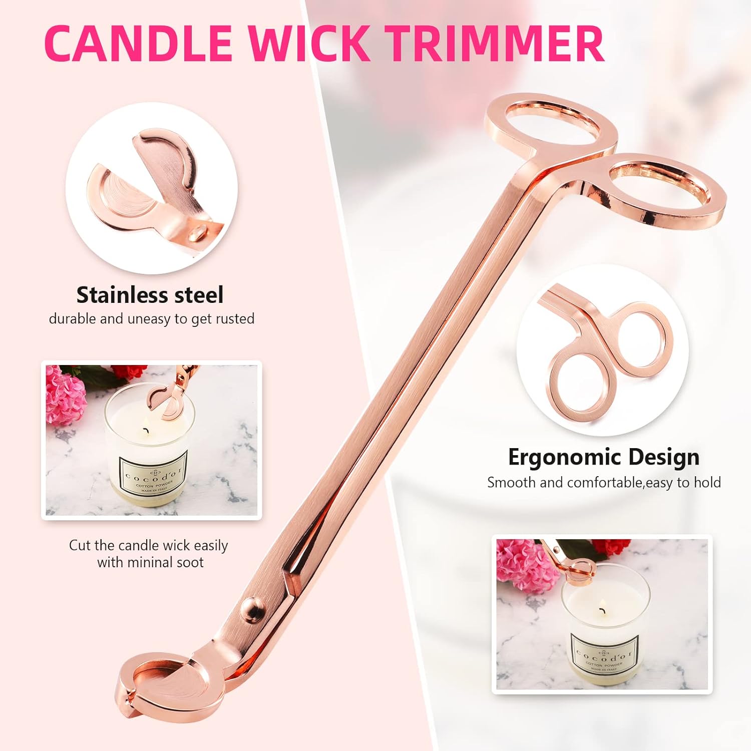 4 in 1 Candle Snuffer Set - Rose Gold 1