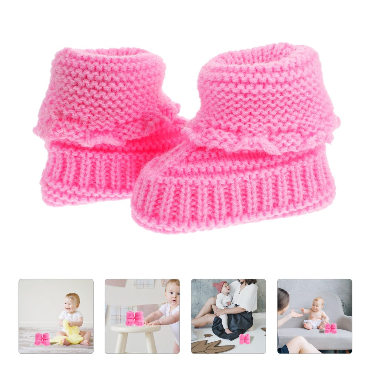 EXCEART Handmade Baby Knitting Shoes 0-6 Months