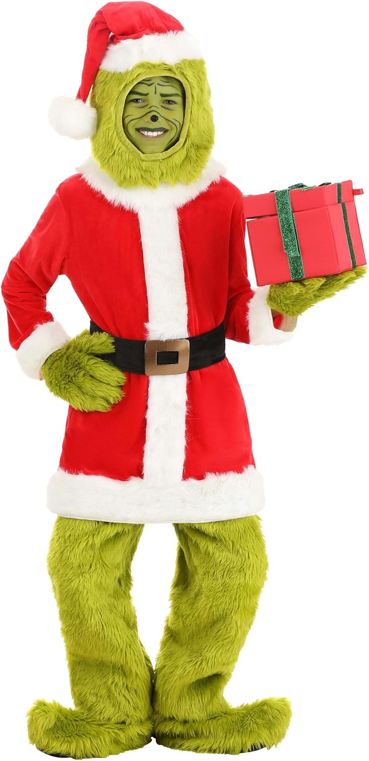 Elope The Grinch Santa Open Face Costume for Kids 1