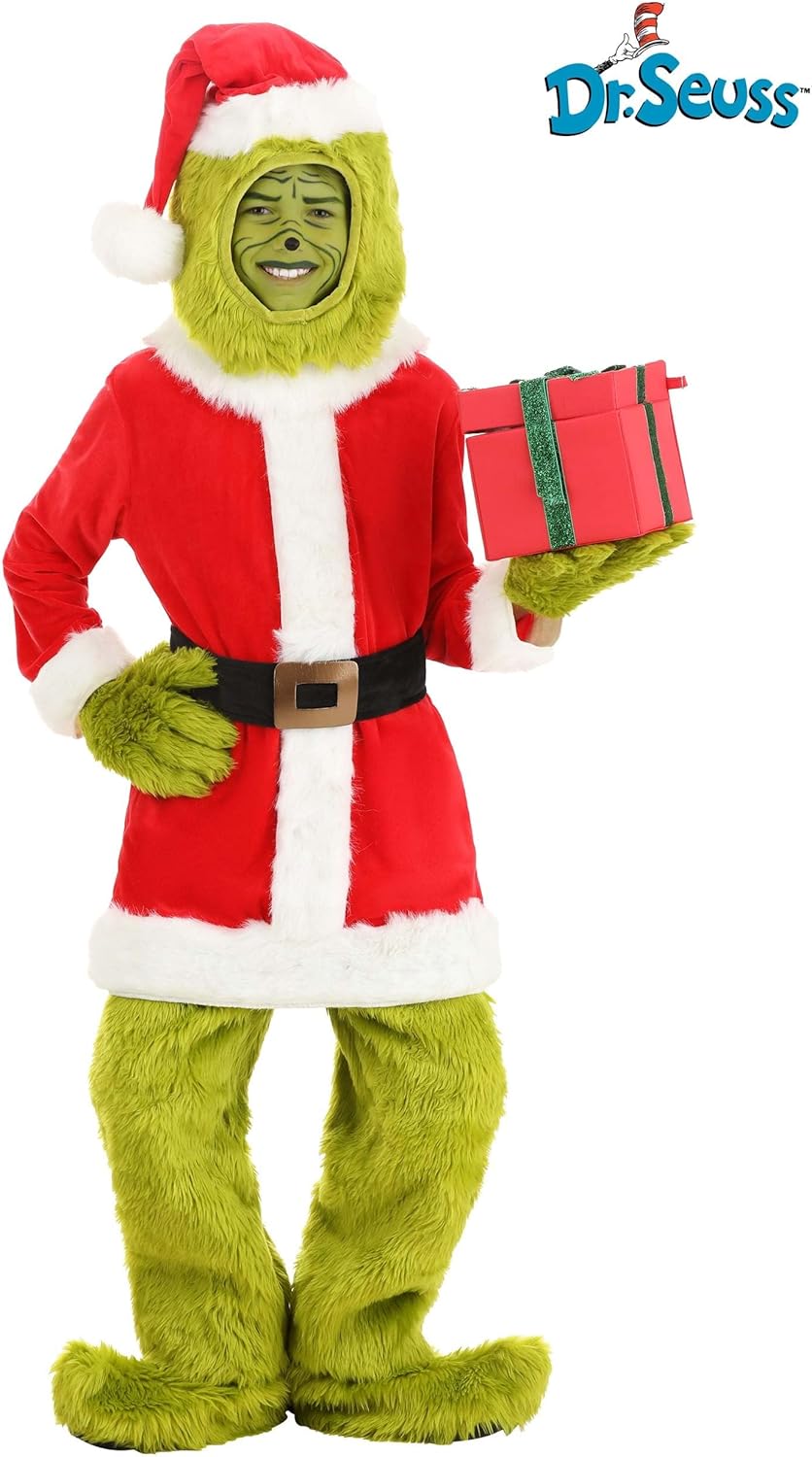 Elope The Grinch Santa Open Face Costume for Kids 1