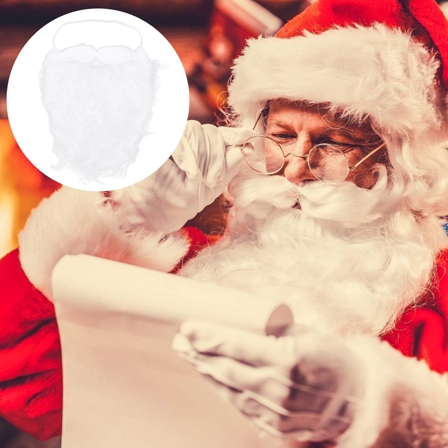 Uonlytech 4pcs Santa Beard Christmas Costume Wig 1
