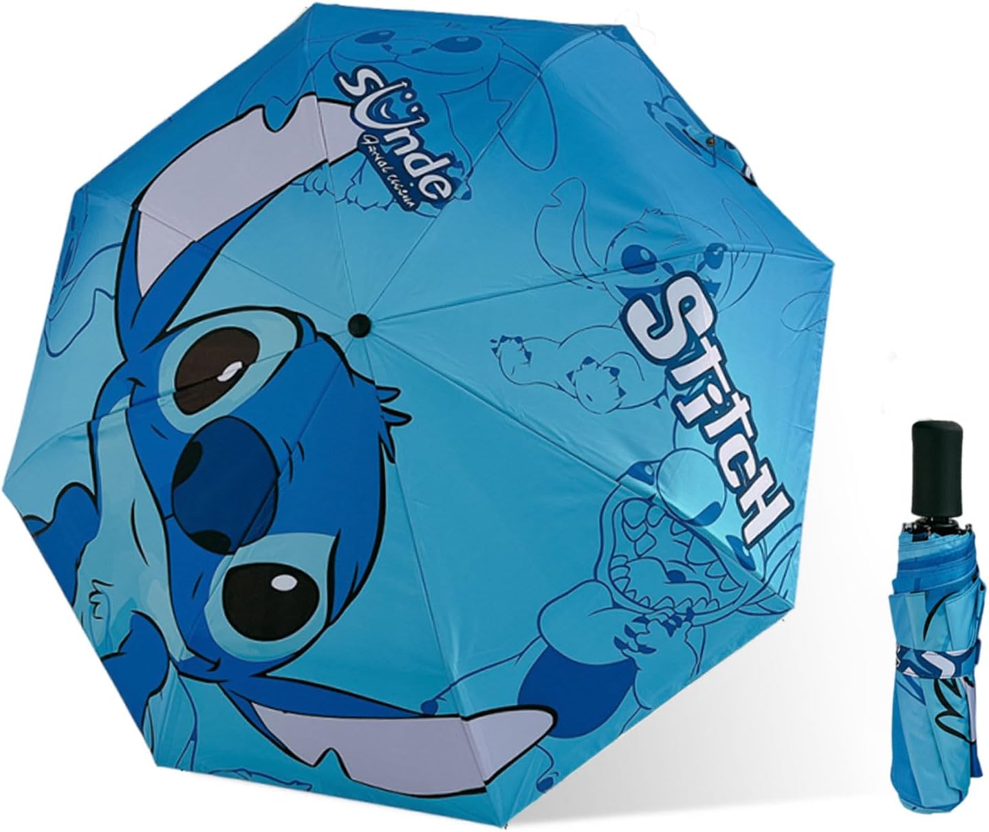 Cute Cartoon Folding UV Umbrella for Rain and Wind