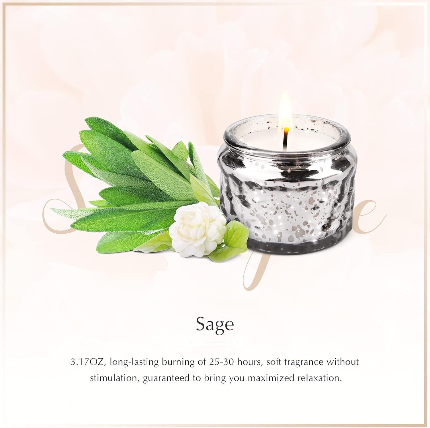 EIysee Romantic Candles - Sage Sea Salt Scented Jar Candles