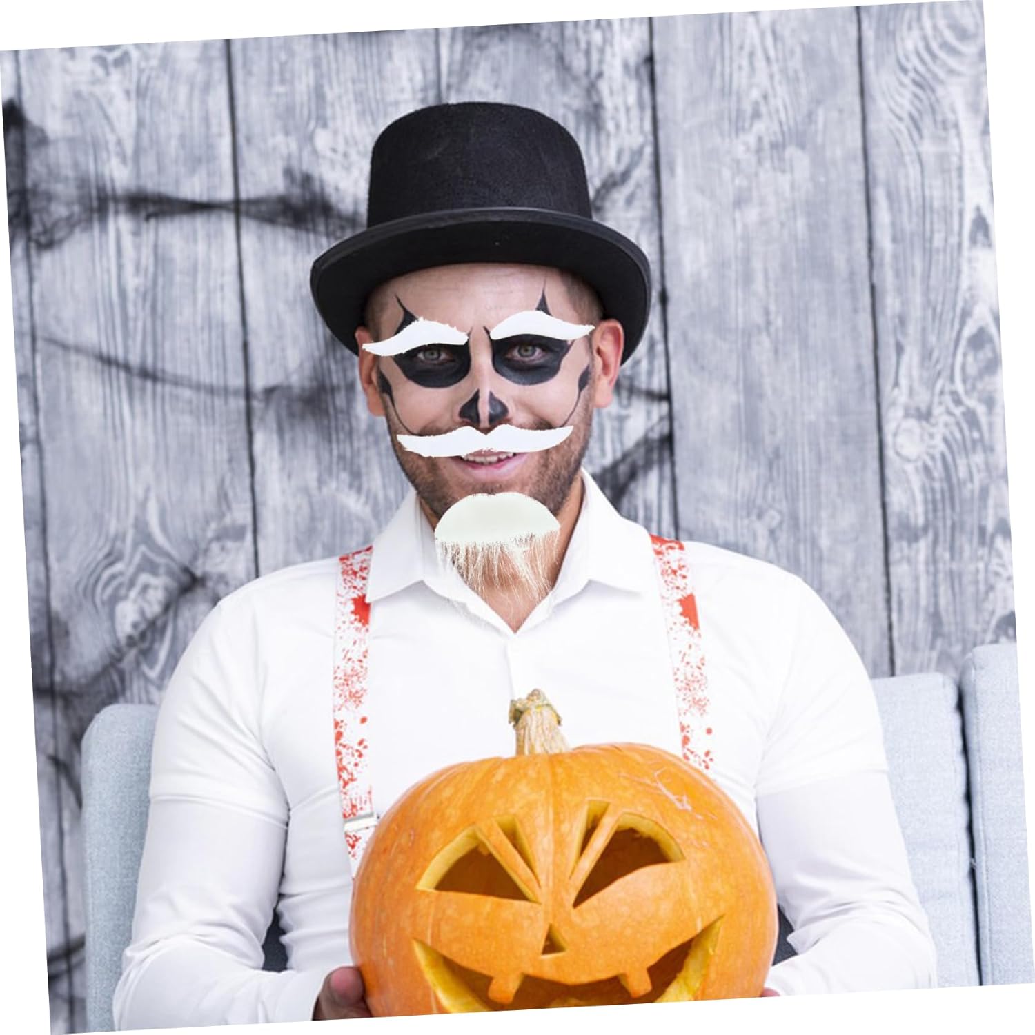 AOKWAWALIY Halloween Fake Beard and Mustache Set 1