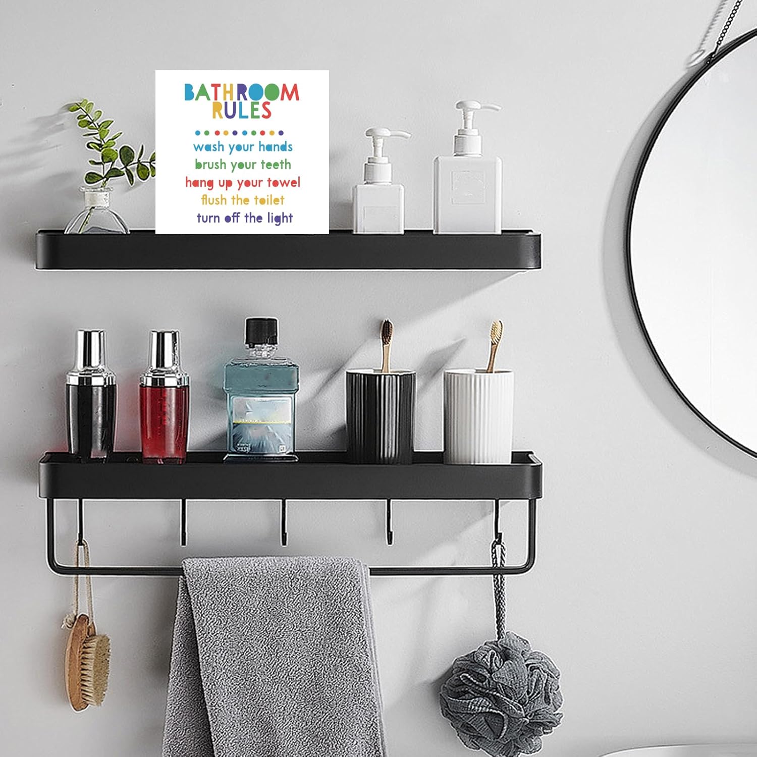 Funny Kids Bathroom Rules Sign Box 1