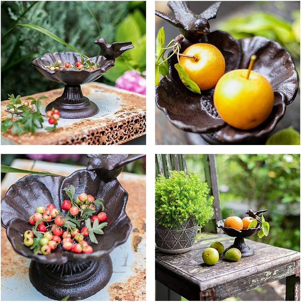 Retro Cast Iron Candleholders with Storage Tray