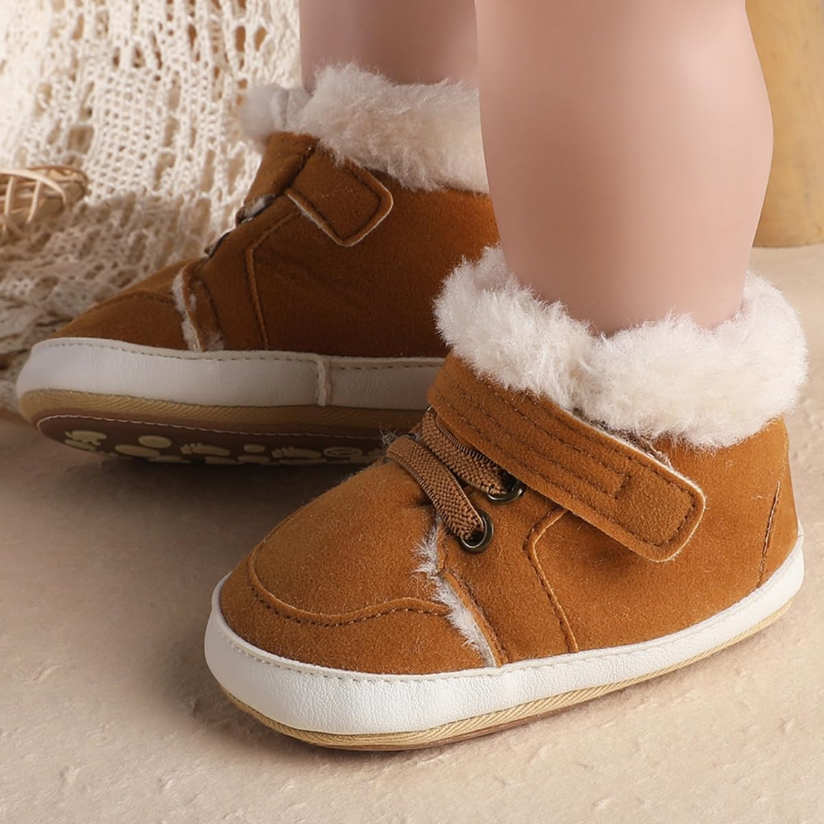 Baby Boys Girls High Top Anti-Slip PU Leather Sneakers