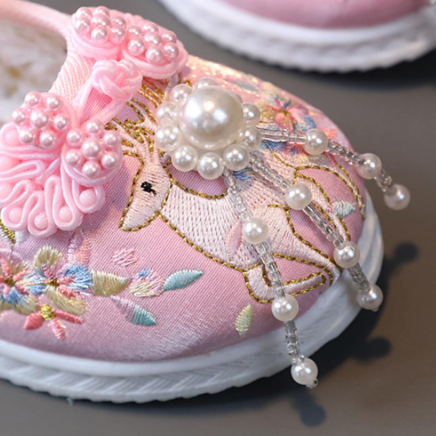 Handmade Baby Tennis Shoes with Embroidered Design