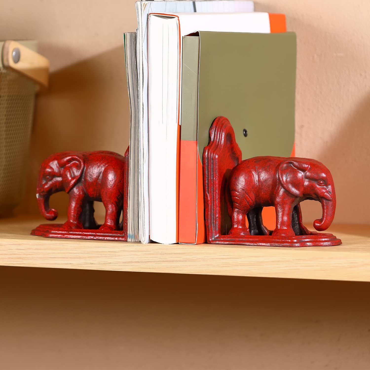 Retrome Elephant Book Ends for Shelves and Book Displays