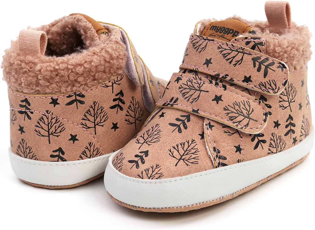 FAMI Baby Winter Booties Cozy Suede Hook and Loop