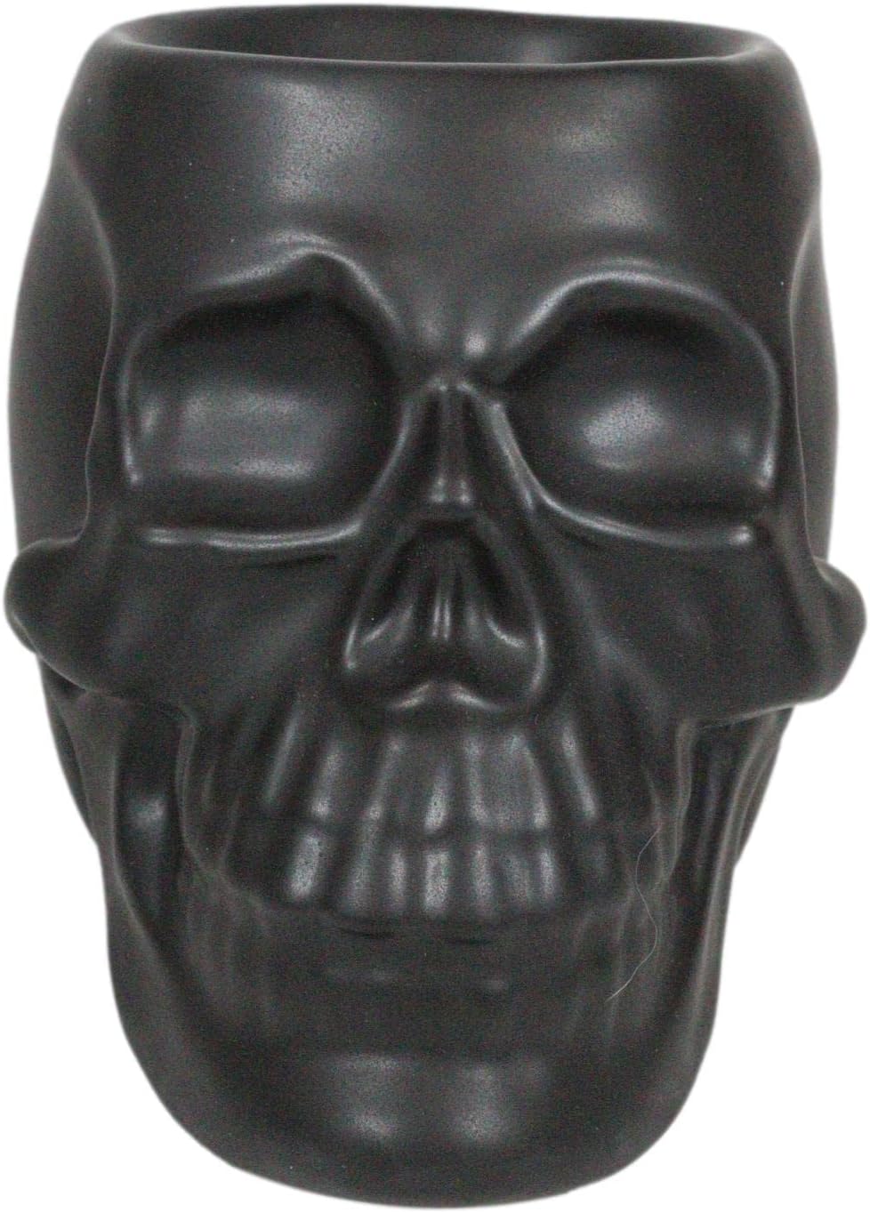 Ebros Gift Matte Black Skull Candle Warmer