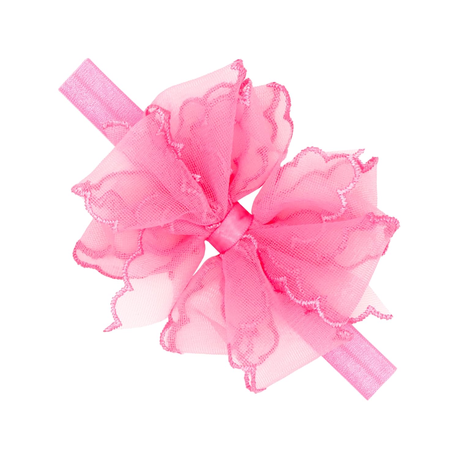 Wee Ones Hot Pink Double Organza Hair Bow for Girls