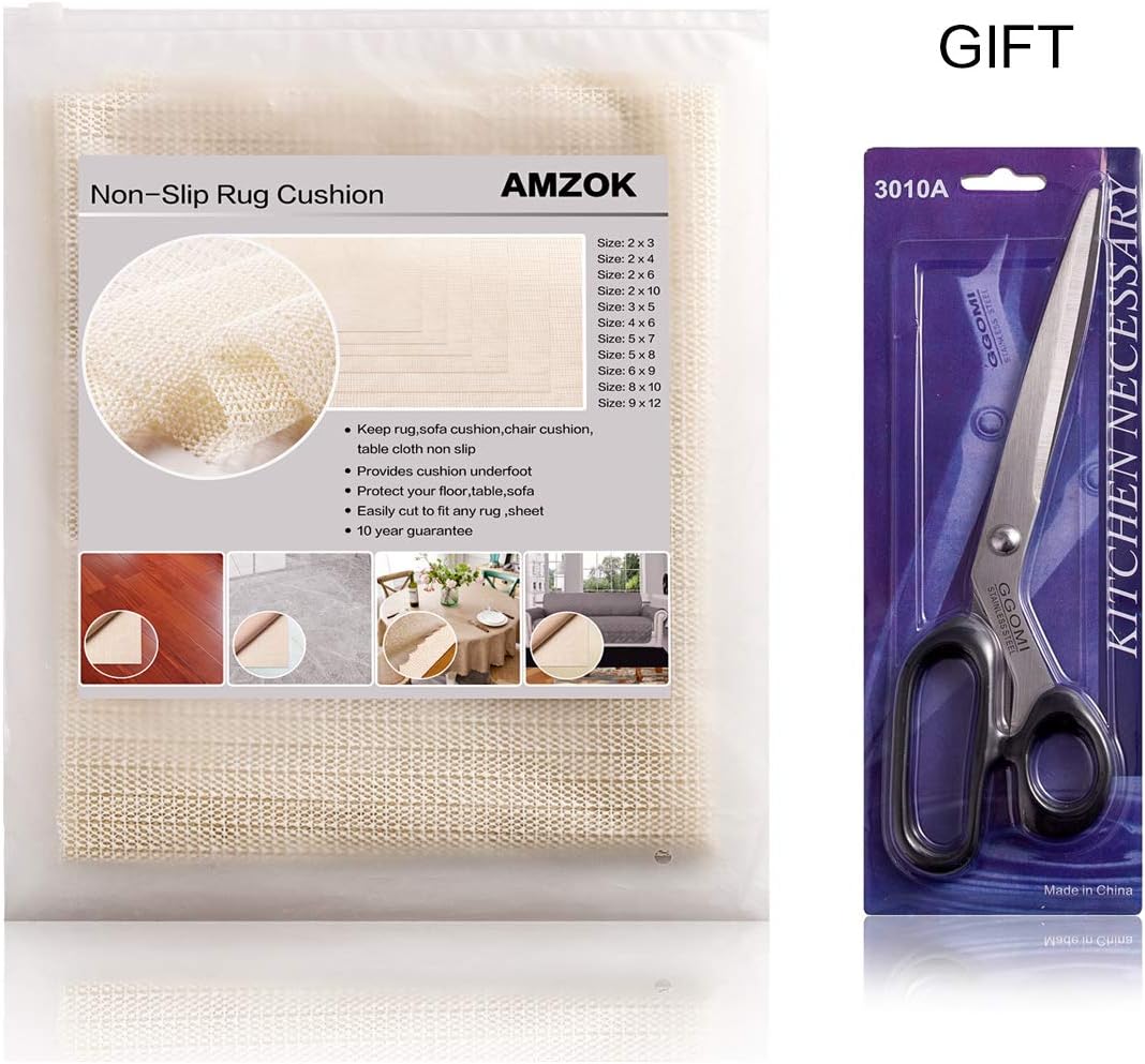 AMZOK Rug Pad 2x6 Non-Slip Grippers for Hardwood Floor