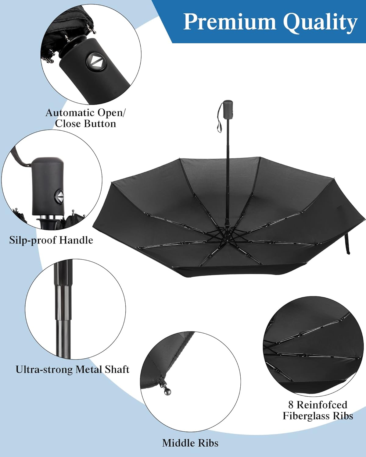 Yahenda 4 Pack Windproof Folding Travel Umbrellas