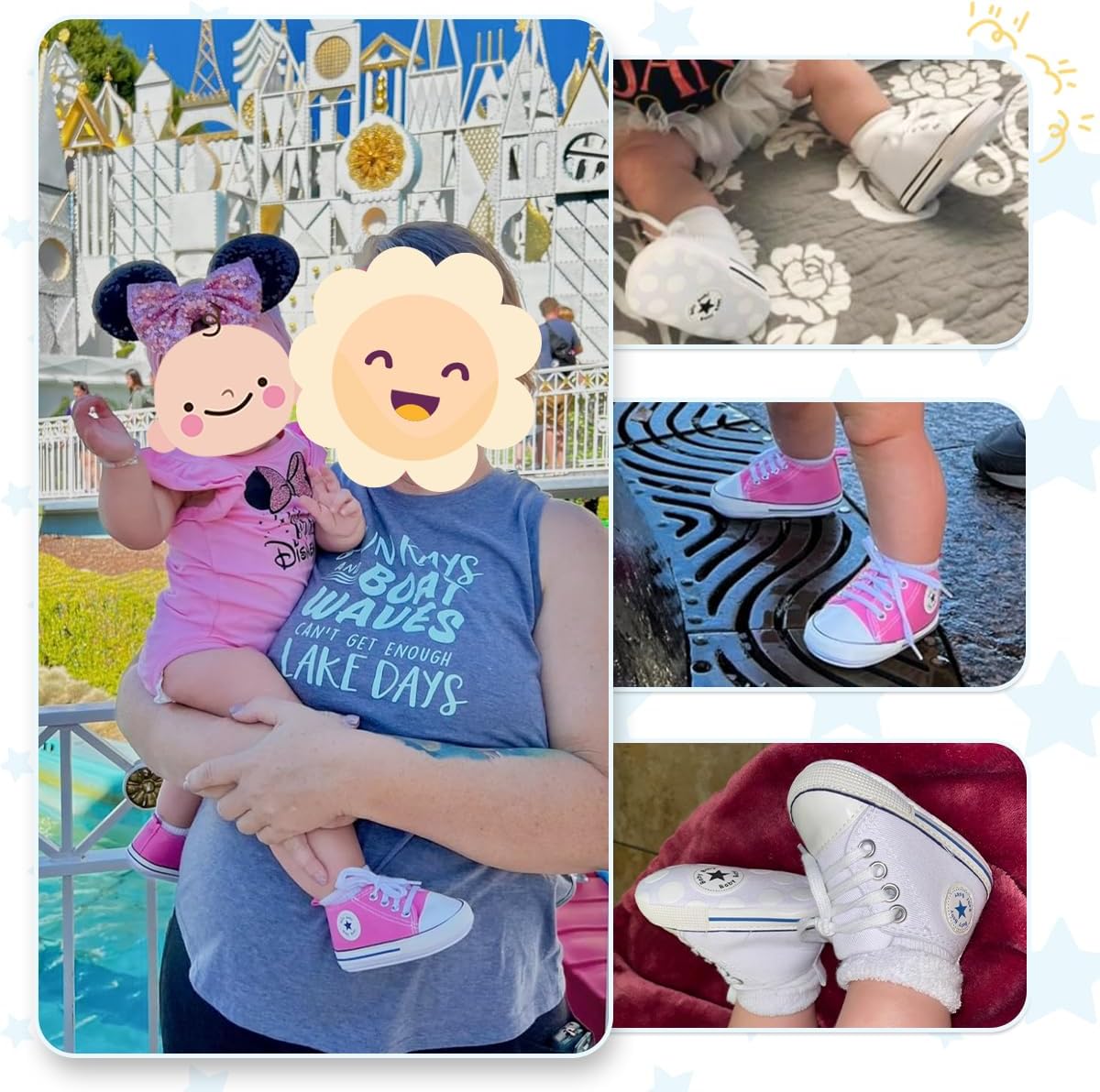 Meckior Baby Sneakers Soft Sole High-Top First Walkers