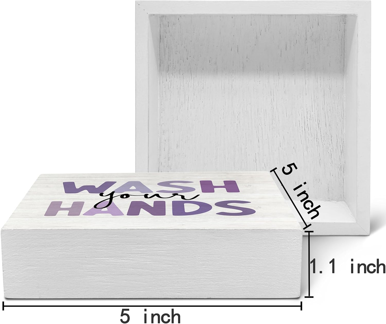 SRADMO Kids Wash Hands Wooden Box Sign