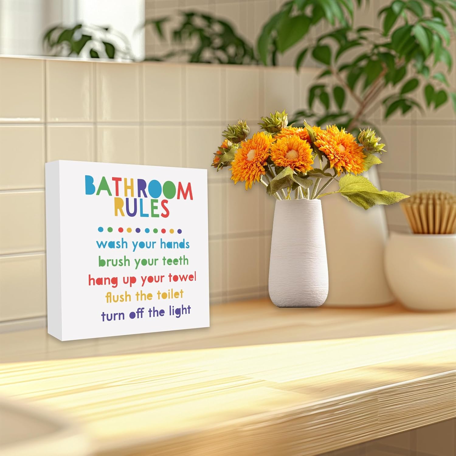 Funny Kids Bathroom Rules Sign Box 1