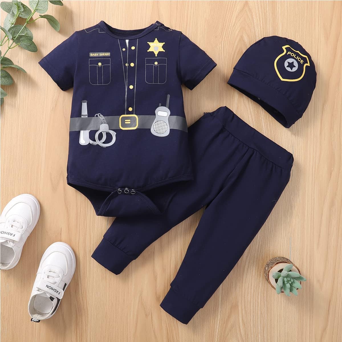 Baby Boy Police Costume Outfit with Hat