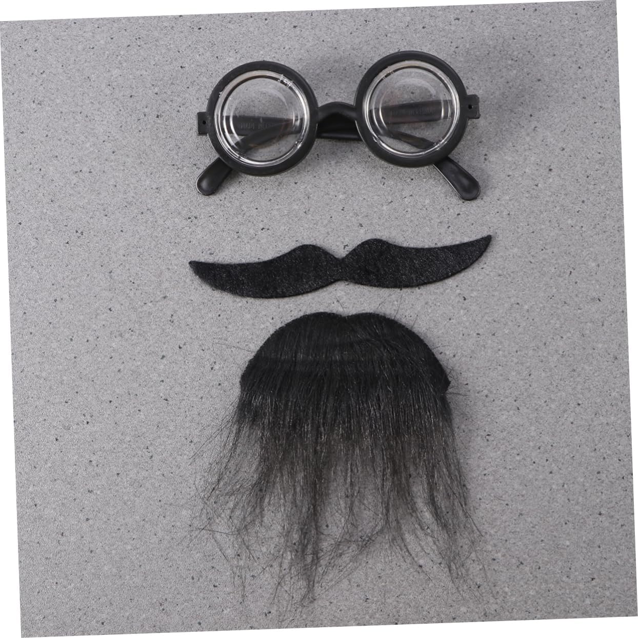 Three Piece Halloween Costume Fake Eyeglasses Beard Goatee Props