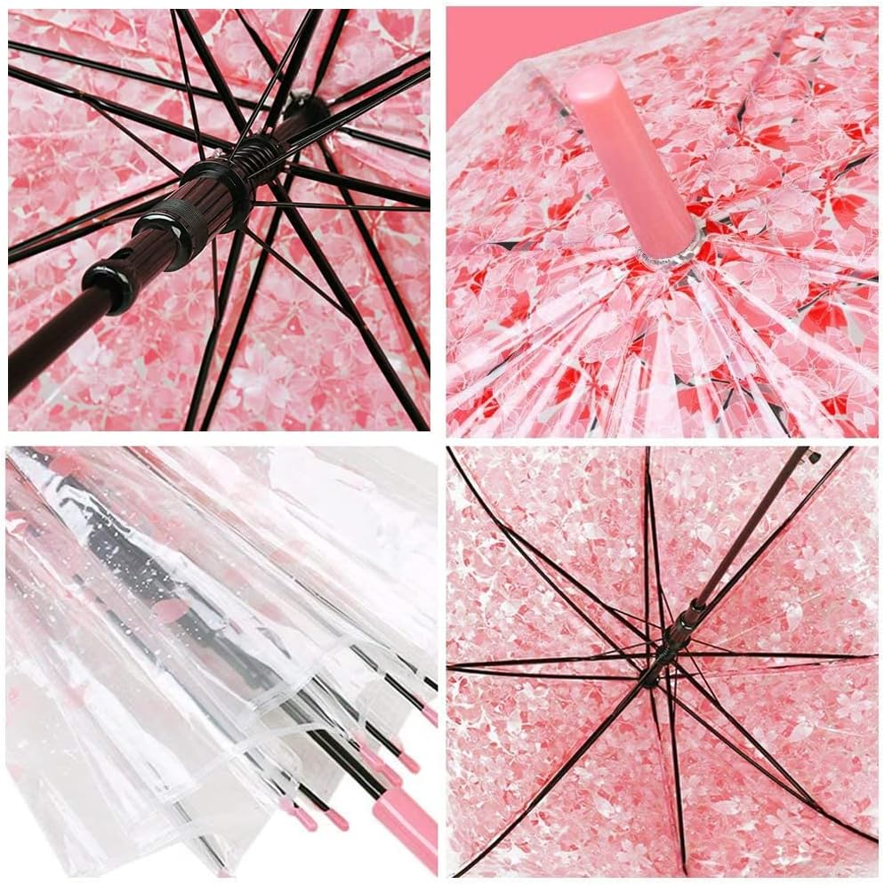 Cherry Blossom Transparent Bubble Umbrella for Kids Adults