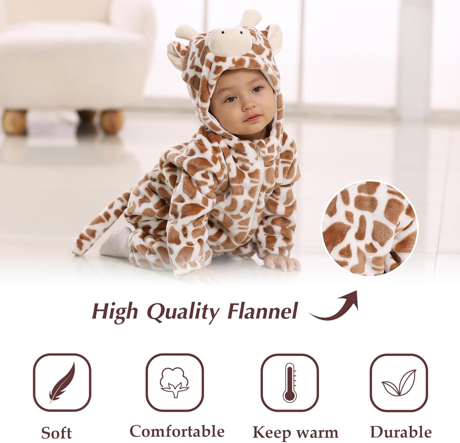 TONWHAR Baby Cartoon Animal Onesie Costume