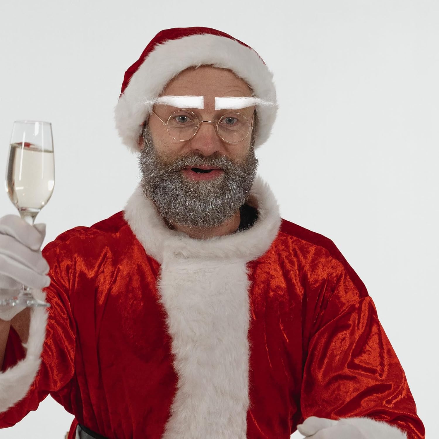 TUESMEILL 2pairs Self Adhesive Santa Eyebrows