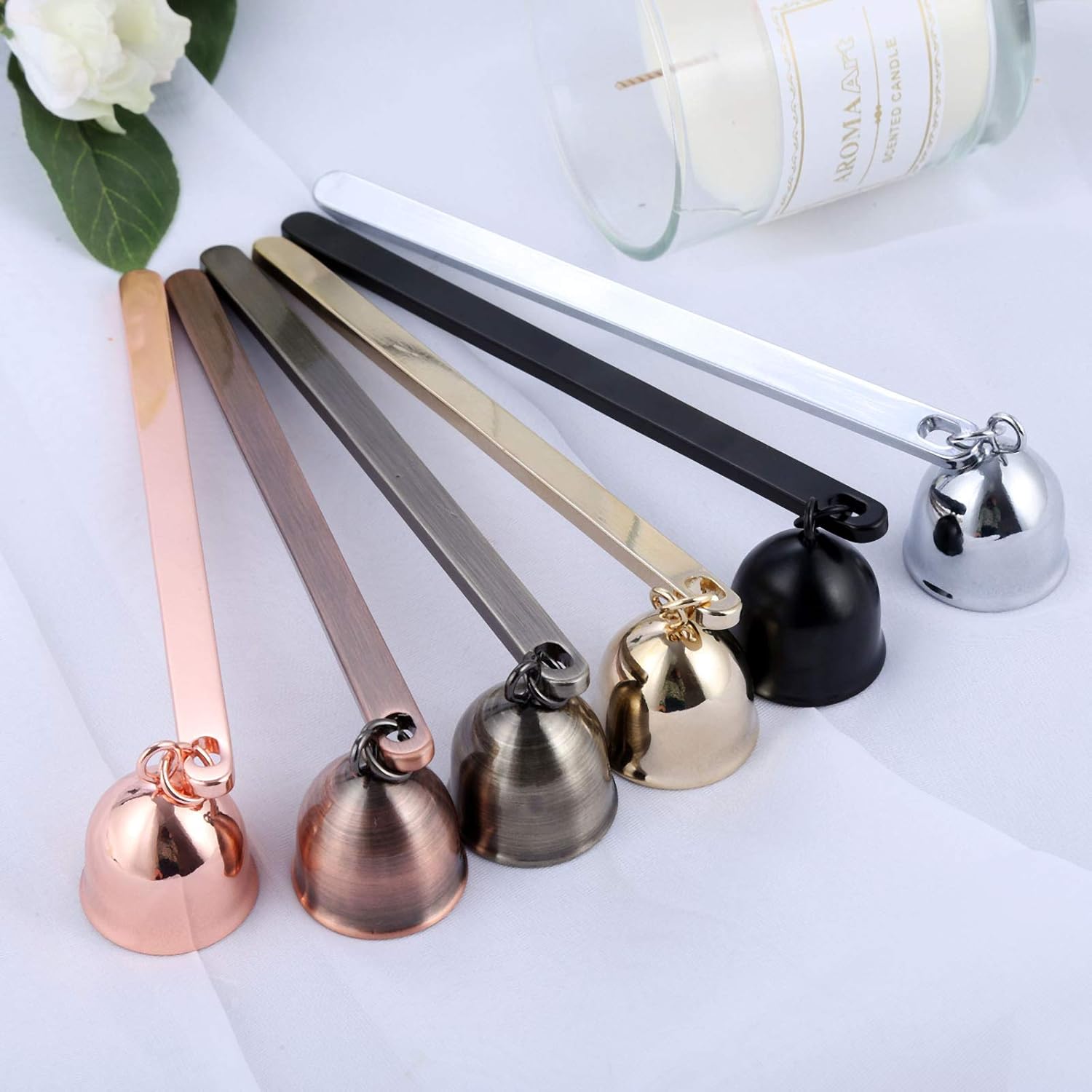 MUXSAM Rose Gold Bell-Shaped Candle Candlesnuffer