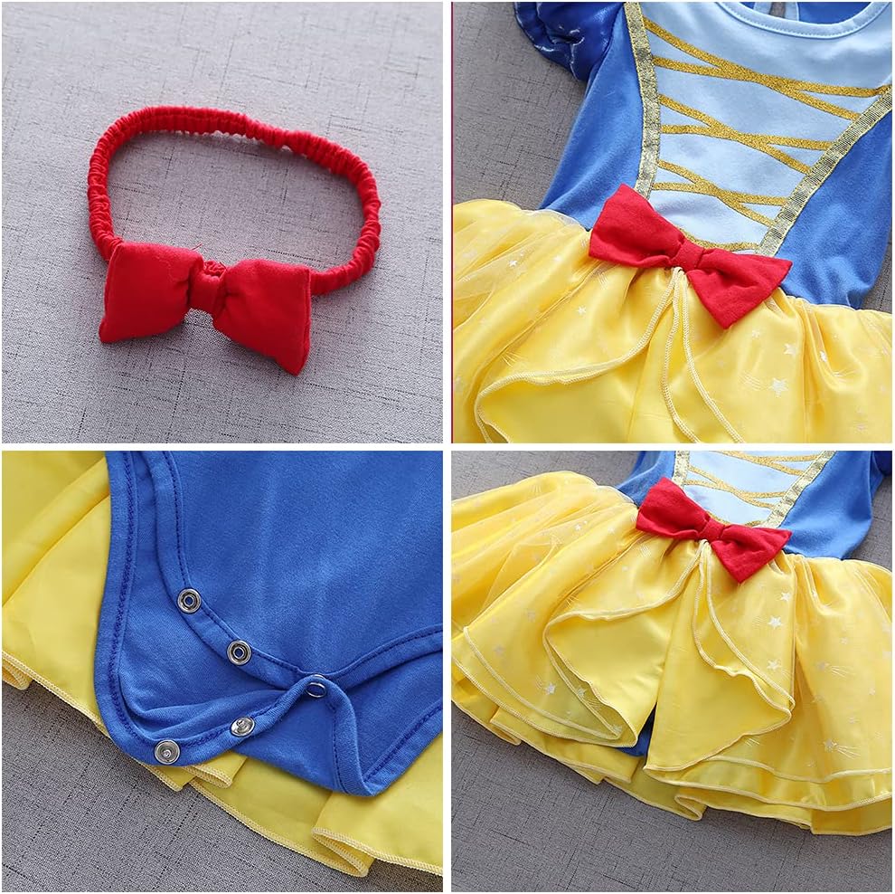 IBAKOM Baby Princess Dress with Headband 2PCS Set