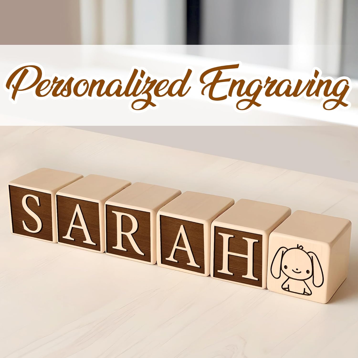 Custom Name Wooden Blocks for Nursery Room
