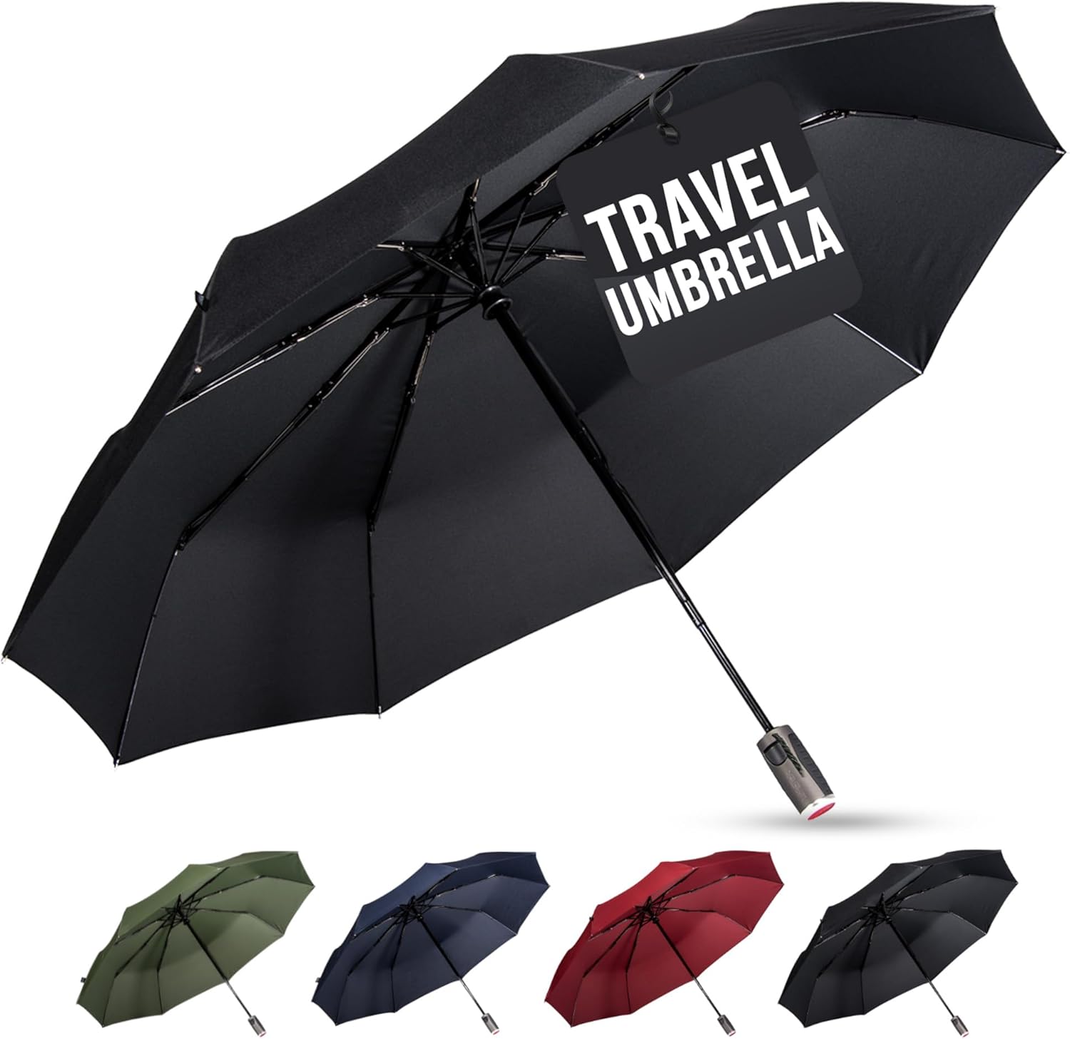 LifeTek Windproof Travel Umbrella - Compact Automatic UV Protection