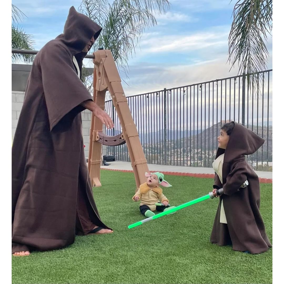 Deluxe Galaxy Wars Brown Robe Costume for Kids and Adults