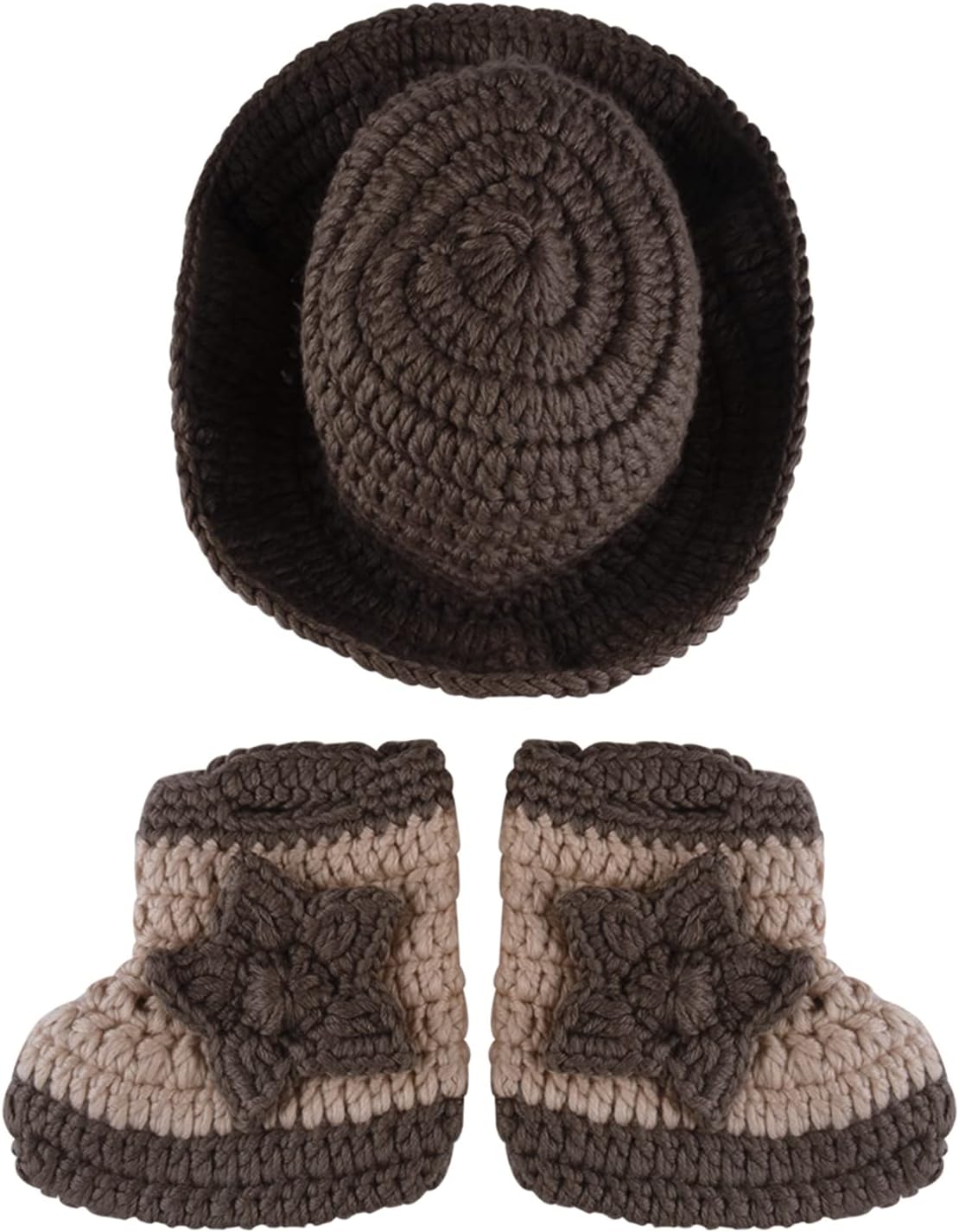 ISOCUTE Newborn Baby Cowboy Hat Boots Set