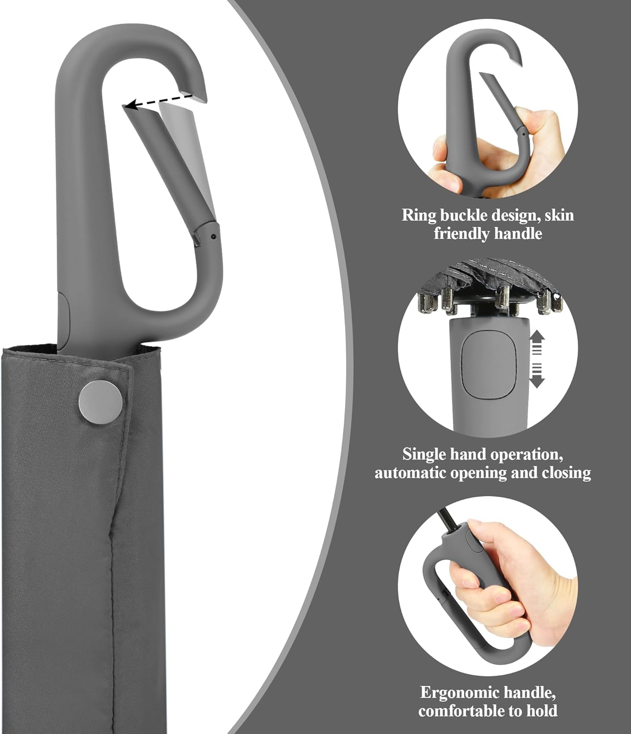 QWB TUMAAOTU Travel Umbrella with Carabiner Handle