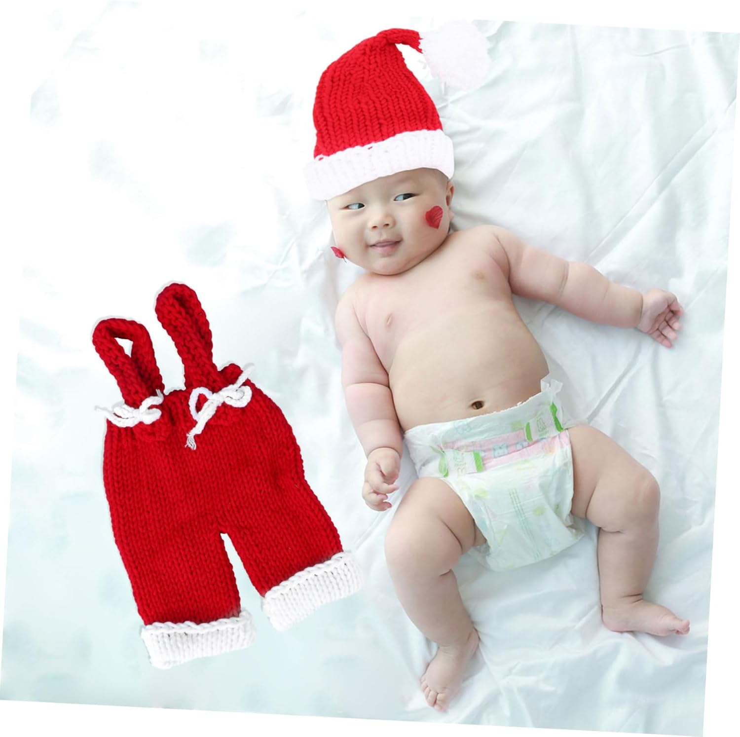 Cute Baby Christmas Outfit Handmade Cotton Photo Costume