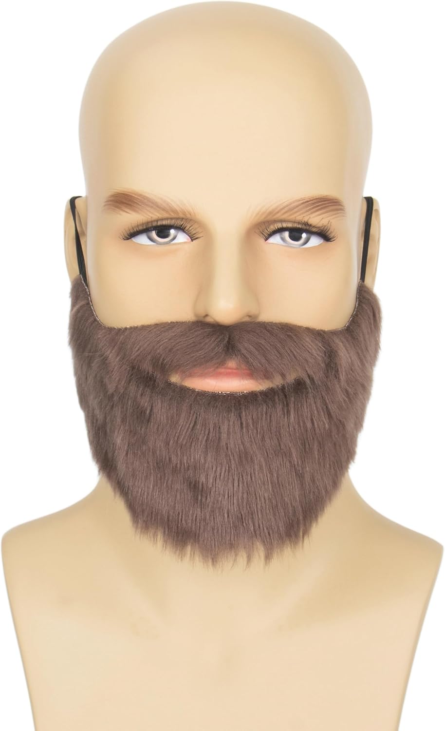 Cosela Fake Brown Beard Mens Mustache Costume Facial Hair Accessory