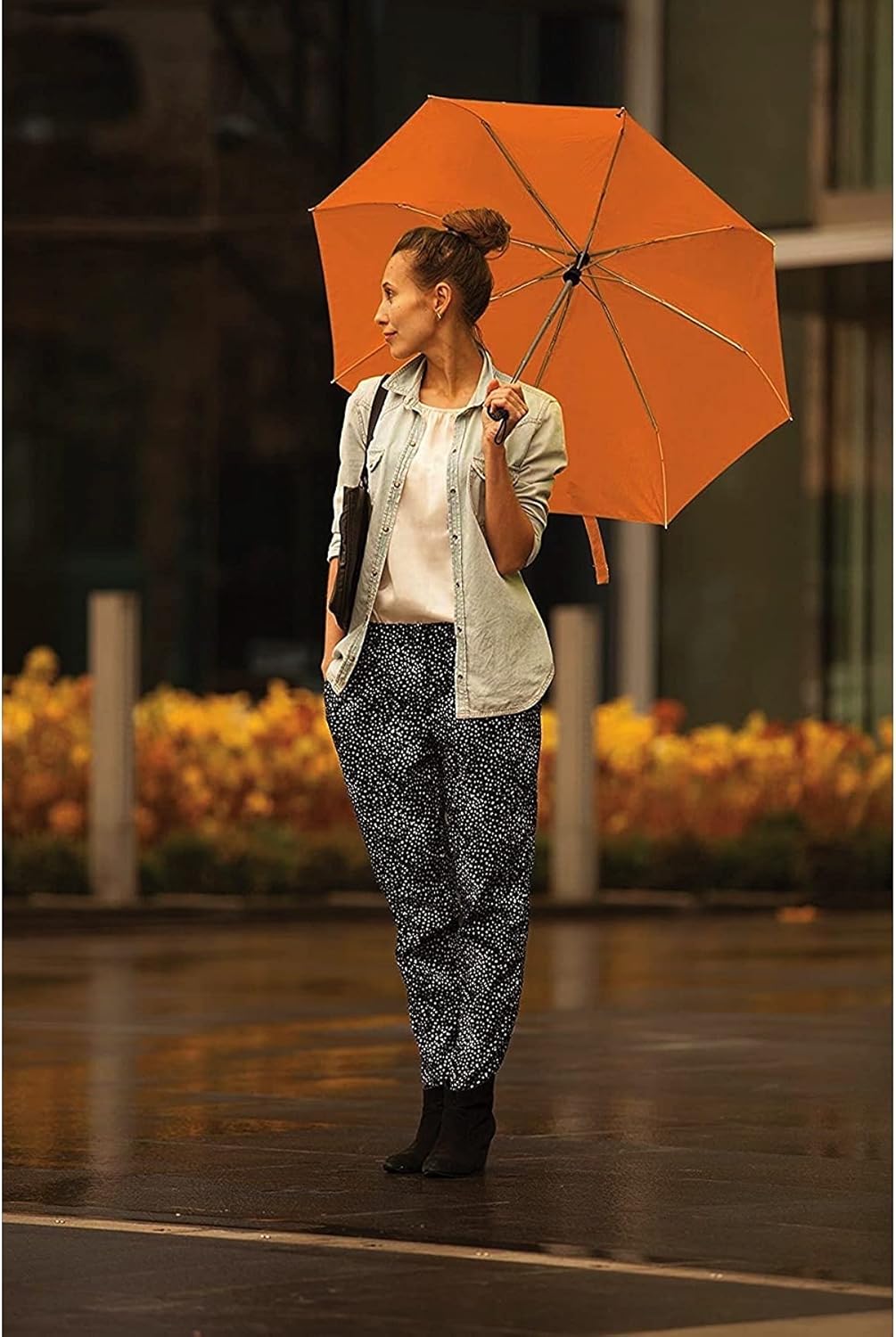 Lewis N Clark Travel Umbrella Orange