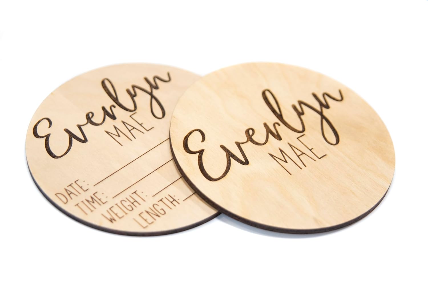 Personalized Double Sided Newborn Announcement Sign 1